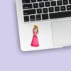 Custom Pink-Gowned Game Princess Face Cutout – Sticker Custom Pink-Gowned Game Princess Face Cutout shown on a sticker mockup