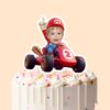 Custom Red-Capped Kart Racer Face Cutout – Cake Topper Custom Red-Capped Kart Racer Face Cutout shown on a cake topper mockup