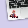 Custom Red-Capped Kart Racer Face Cutout – Sticker Custom Red-Capped Kart Racer Face Cutout shown on a sticker mockup