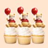 Custom Bear-Costume Character with Balloon Face Cutout – Cupcake Topper Custom Bear-Costume Character with Balloon Face Cutout shown on a cupcake topper mockup