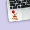 Custom Bear-Costume Character with Balloon Face Cutout – Sticker Custom Bear-Costume Character with Balloon Face Cutout shown on a sticker mockup