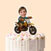 Custom Dirt-Bike Rider Green Long-Sleeve Shirt Face Cutout – Cake Topper Custom Dirt-Bike Rider Green Long-Sleeve Shirt Face Cutout shown on a cake topper mockup