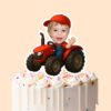 Custom Red-Tractor Driver Face Cutout – Cake Topper Custom Red-Tractor Driver Face Cutout shown on a cake topper mockup
