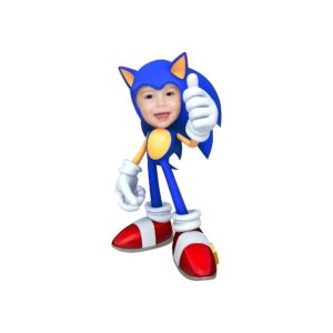 Custom Blue Speed-Character Costume Face Cutout – Original Custom Blue Speed-Character Costume Face Cutout design preview