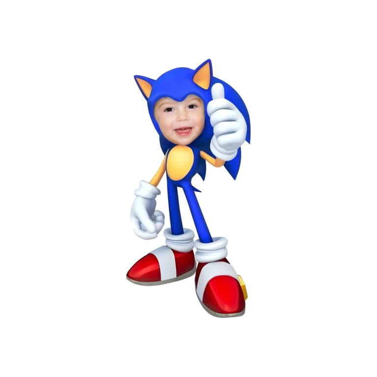 Custom Blue Speed-Character Costume Face Cutout – Original Custom Blue Speed-Character Costume Face Cutout design preview