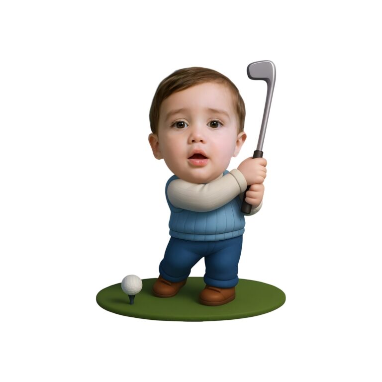 Custom Golfer Beside a Ball Face Cutout – Original Custom Golfer Beside a Ball Face Cutout design preview