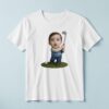Custom Golfer Beside a Ball Face Cutout – T-shirt Custom Golfer Beside a Ball Face Cutout shown on a T-shirt mockup
