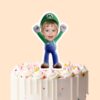 Custom Green-Capped Game-World Plumber Face Cutout – Cake Topper Custom Green-Capped Game-World Plumber Face Cutout shown on a cake topper mockup