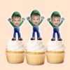 Custom Green-Capped Game-World Plumber Face Cutout – Cupcake Topper Custom Green-Capped Game-World Plumber Face Cutout shown on a cupcake topper mockup