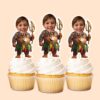 Custom Island Demigod Warrior Face Cutout – Cupcake Topper Custom Island Demigod Warrior Face Cutout shown on a cupcake topper mockup