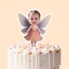 Custom Soft Pink Fairy Face Cutout – Cake Topper Custom Soft Pink Fairy Face Cutout shown on a cake topper mockup