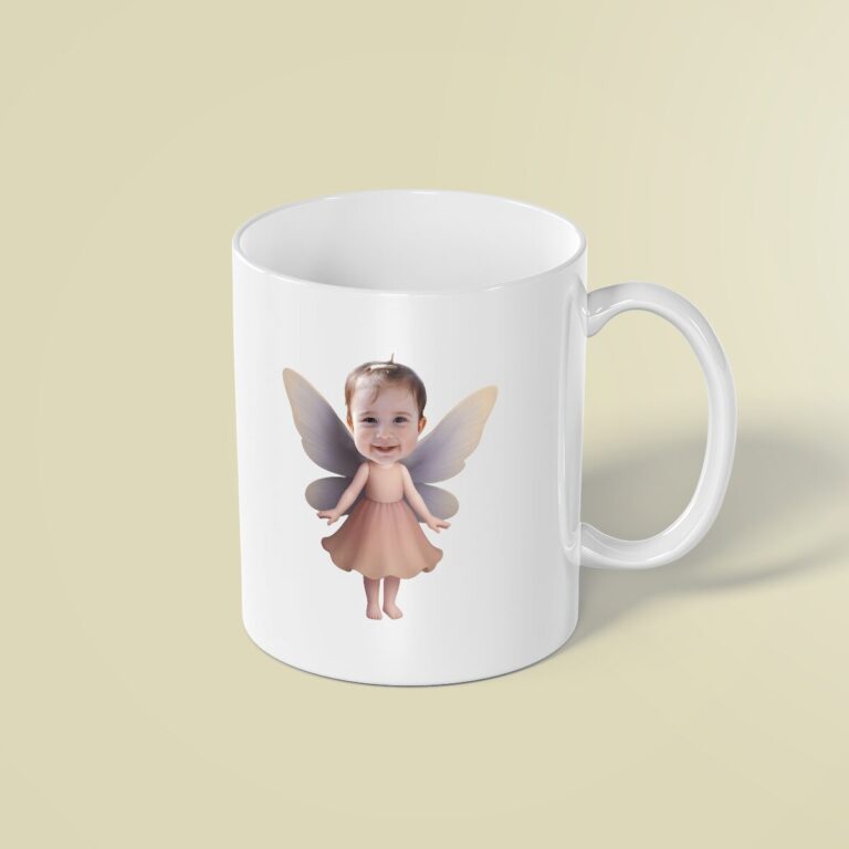 Custom Soft Pink Fairy Face Cutout – Mug Custom Soft Pink Fairy Face Cutout shown on a mug mockup