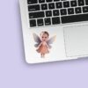 Custom Soft Pink Fairy Face Cutout – Sticker Custom Soft Pink Fairy Face Cutout shown on a sticker mockup