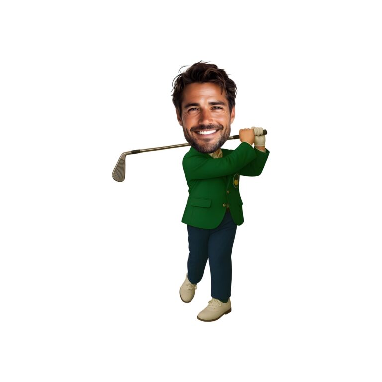 Custom Golfer in Green Jacket Face Cutout – Original Custom Golfer in Green Jacket Face Cutout design preview