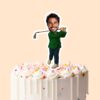 Custom Golfer in Green Jacket Face Cutout – Cake Topper Custom Golfer in Green Jacket Face Cutout shown on a cake topper mockup