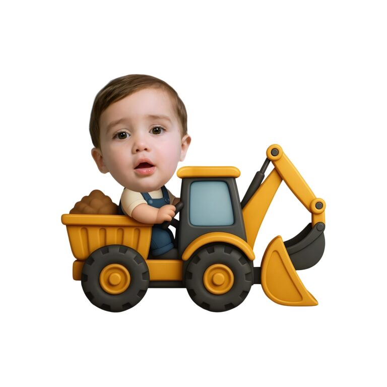 Custom Backhoe-Loader Driver Face Cutout – Original Custom Backhoe-Loader Driver Face Cutout design preview