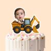 Custom Backhoe-Loader Driver Face Cutout – Cake Topper Custom Backhoe-Loader Driver Face Cutout shown on a cake topper mockup