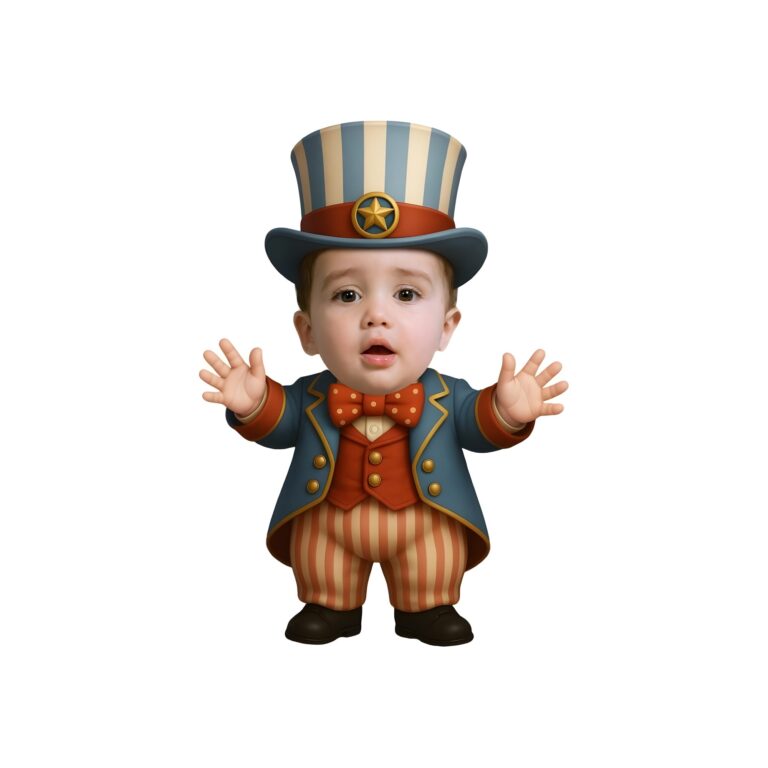 Custom Patriotic Circus Showman Face Cutout – Original Custom Patriotic Circus Showman Face Cutout design preview