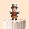 Custom Patriotic Circus Showman Face Cutout – Cake Topper Custom Patriotic Circus Showman Face Cutout shown on a cake topper mockup