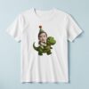 Custom Birthday Rider on a Green Dinosaur Face Cutout – T-shirt Custom Birthday Rider on a Green Dinosaur Face Cutout shown on a T-shirt mockup
