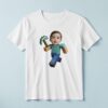 Custom Pixel-Style Miner with Pickaxe Face Cutout – T-shirt Custom Pixel-Style Miner with Pickaxe Face Cutout shown on a T-shirt mockup
