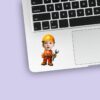 Custom Number 2 Construction Mechanic Face Cutout – Sticker Custom Number 2 Construction Mechanic Face Cutout shown on a sticker mockup