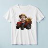 Custom Farm Driver on a Red Tractor Face Cutout – T-shirt Custom Farm Driver on a Red Tractor Face Cutout shown on a T-shirt mockup