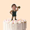 Custom Circus Strongman Face Cutout – Cake Topper Custom Circus Strongman Face Cutout shown on a cake topper mockup