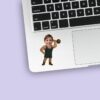 Custom Circus Strongman Face Cutout – Sticker Custom Circus Strongman Face Cutout shown on a sticker mockup
