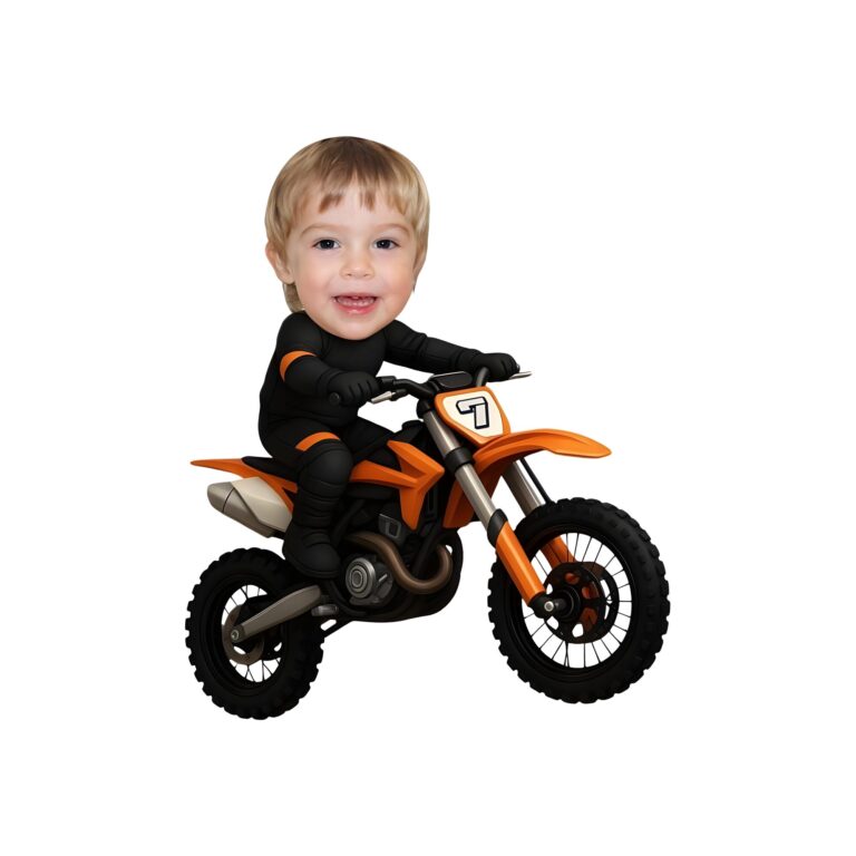 Custom Dirt-Bike Rider Black Riding Suit Face Cutout – Original Custom Dirt-Bike Rider Black Riding Suit Face Cutout design preview