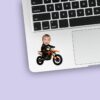 Custom Dirt-Bike Rider Black Riding Suit Face Cutout – Sticker Custom Dirt-Bike Rider Black Riding Suit Face Cutout shown on a sticker mockup