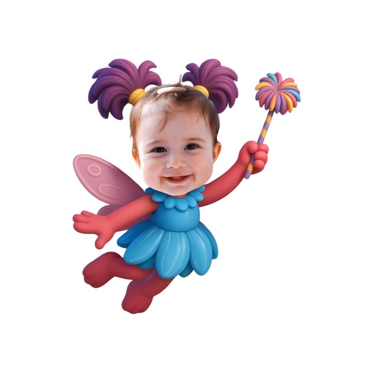 Custom Pink-And-Purple Fairy Character Face Cutout – Original Custom Pink-And-Purple Fairy Character Face Cutout design preview