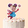 Custom Pink-And-Purple Fairy Character Face Cutout – Cake Topper Custom Pink-And-Purple Fairy Character Face Cutout shown on a cake topper mockup