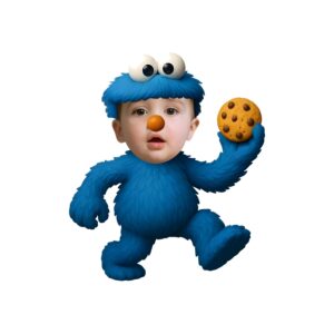 Custom Blue Cookie-Loving Monster Costume Face Cutout – Original Custom Blue Cookie-Loving Monster Costume Face Cutout design preview