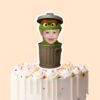 Custom Green Grouch in Trash Can Face Cutout – Cake Topper Custom Green Grouch in Trash Can Face Cutout shown on a cake topper mockup