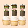 Custom Green Grouch in Trash Can Face Cutout – Cupcake Topper Custom Green Grouch in Trash Can Face Cutout shown on a cupcake topper mockup
