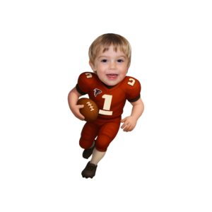 Custom Red Number 1 Football Runner Face Cutout – Original Custom Red Number 1 Football Runner Face Cutout design preview