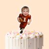 Custom Red Number 1 Football Runner Face Cutout – Cake Topper Custom Red Number 1 Football Runner Face Cutout shown on a cake topper mockup