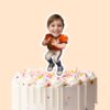Custom Orange Number 1 Football Runner Face Cutout – Cake Topper Custom Orange Number 1 Football Runner Face Cutout shown on a cake topper mockup