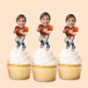 Custom Orange Number 1 Football Runner Face Cutout – Cupcake Topper Custom Orange Number 1 Football Runner Face Cutout shown on a cupcake topper mockup
