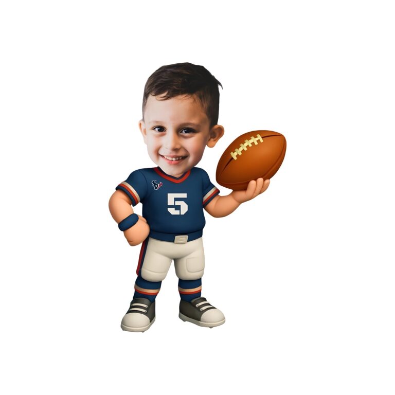 Custom Navy Number 5 Football White Pants Face Cutout – Original Custom Navy Number 5 Football White Pants Face Cutout design preview