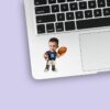 Custom Navy Number 5 Football White Pants Face Cutout – Sticker Custom Navy Number 5 Football White Pants Face Cutout shown on a sticker mockup