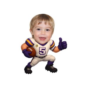 Custom White-And-Purple Number 5 Football Face Cutout – Original Custom White-And-Purple Number 5 Football Face Cutout design preview