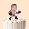 Custom White-And-Purple Number 5 Football Face Cutout – Cake Topper Custom White-And-Purple Number 5 Football Face Cutout shown on a cake topper mockup