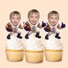 Custom White-And-Purple Number 5 Football Face Cutout – Cupcake Topper Custom White-And-Purple Number 5 Football Face Cutout shown on a cupcake topper mockup