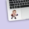 Custom White-And-Purple Number 5 Football Face Cutout – Sticker Custom White-And-Purple Number 5 Football Face Cutout shown on a sticker mockup