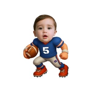 Custom Blue Number 5 Football Runner Face Cutout – Original Custom Blue Number 5 Football Runner Face Cutout design preview