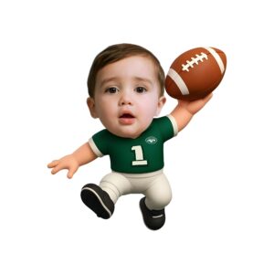 Custom Green Number 1 Football Child Face Cutout – Original Custom Green Number 1 Football Child Face Cutout design preview