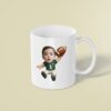 Custom Green Number 1 Football Child Face Cutout – Mug Custom Green Number 1 Football Child Face Cutout shown on a mug mockup