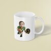 Custom Green Number 4 Football Runner Carrying Face Cutout – Mug Custom Green Number 4 Football Runner Carrying Face Cutout shown on a mug mockup